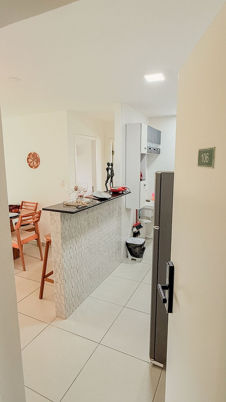 Charming apart with balcony steps from the Beach